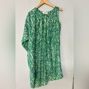 Bally Switzerland One‎ Shoulder Green 100% Silk dress Made in Italy Size 4